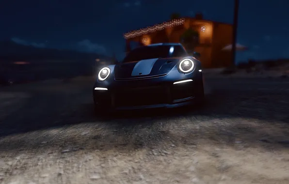 HDR, Porsche, Light, Night, Game, UHD, Xbox One X, Porsche 911 GT2 RS