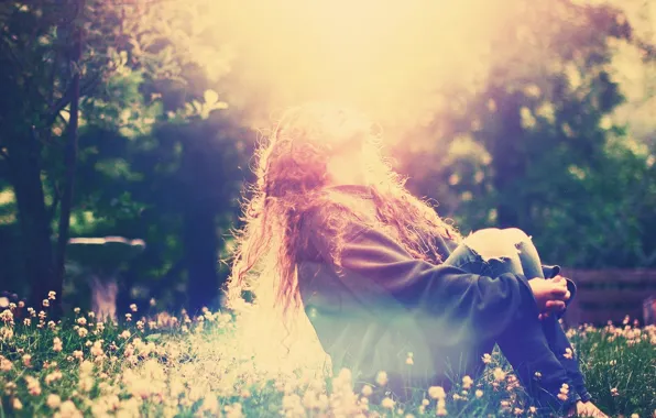 GRASS, GREENS, JEANS, FLOWERS, LIGHT, SPRING, JOY, RAYS