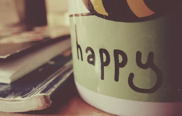 Happiness, text, the inscription, hands, mug, Cup, fingers, happy