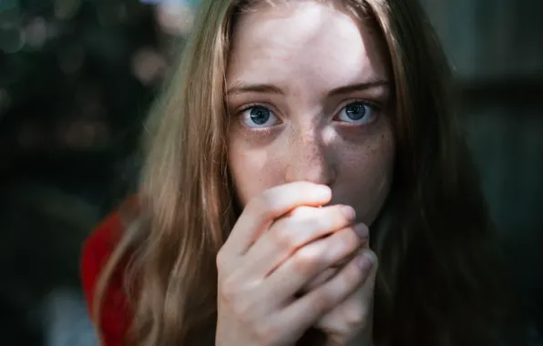 Girl, freckles, Arina, Artur Bashirov