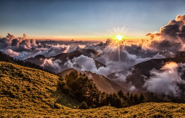 Light, mountains, morning