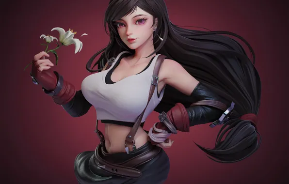 Flower, rendering, Lily, art, Typhus, finalka, Final Fantasy VII, Final fantasy 7