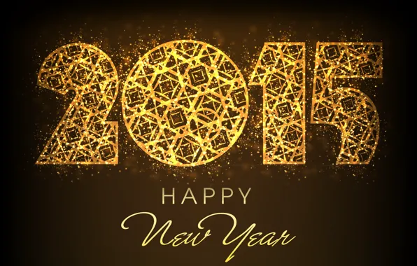 Gold, golden, New Year, Happy, Happy New Year, 2015