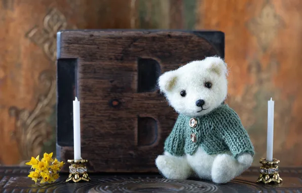 Toy, candles, bear