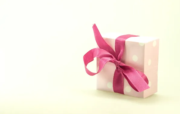 Pink, holiday, box, gift, tape, bow, light background