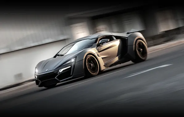 Grey, speed, side, in motion, Lykan Hypersport, V Motors Lykan HyperSpord, Arab supercar, V Motors