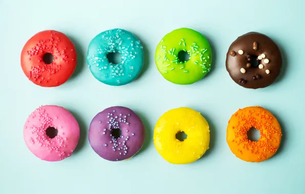 Background, donuts, colorful, cakes