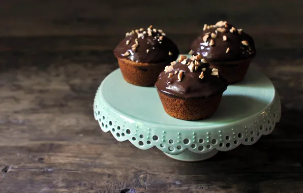 Picture food, chocolate, nuts, cakes, sweet, cupcakes