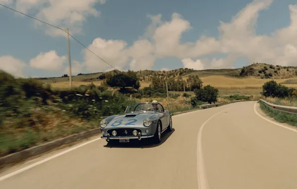 1960, Ferrari, road, sky, 250, sports car, Ferrari 250 GT California Short Wheelbase