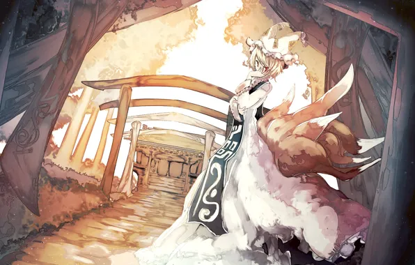 Girl, ears, Touhou, tails, Touhou, Touhou