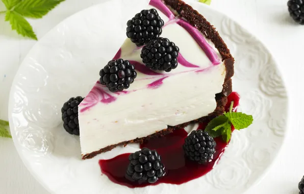 Pie, mint, BlackBerry, BlackBerry sauce