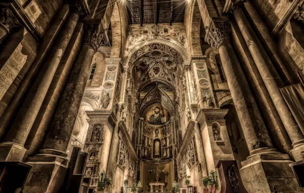 Italy, Cathedral, Duomo, Sicily, Cefalu