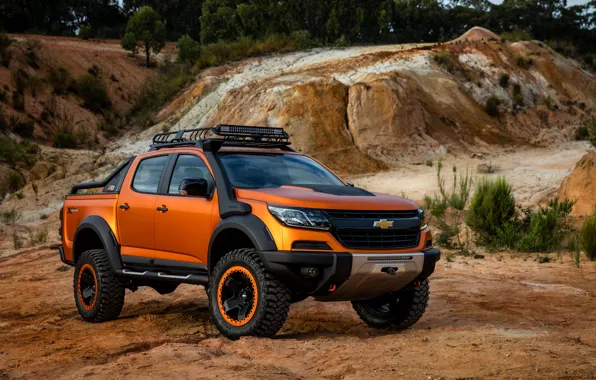 Vegetation, Chevrolet, pickup, 4x4, Colorado, Z71, quarry, 2016