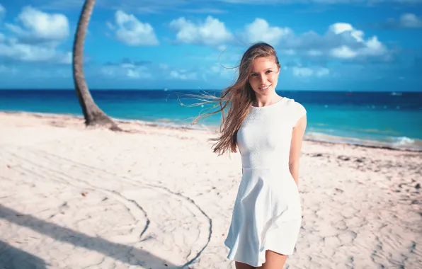 Sea, beach, summer, look, girl, dress, cutie