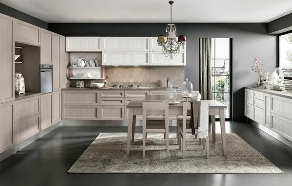 Style, Villa, interior, Italy, kitchen, dining room, dining area, Italian design