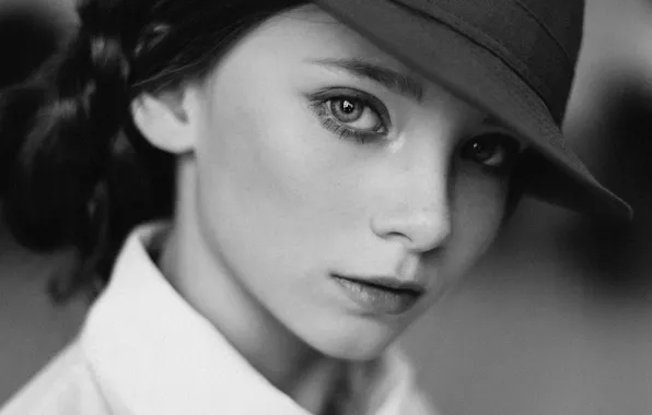Picture white, black, hat, woman