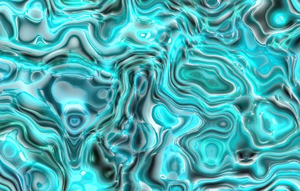 Picture liquid, distortion, spot, art, blue waves