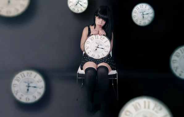 Picture girl, time, watch