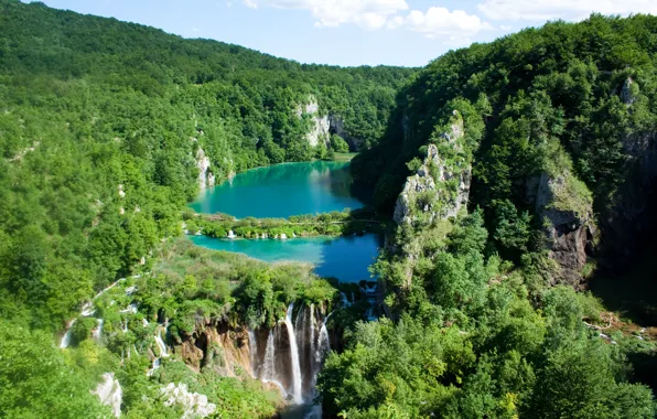Water, waterfall, national Park, Plitvice lakes
