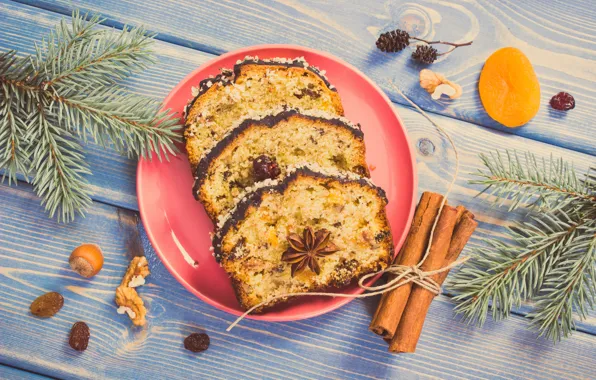 Branches, holiday, lemon, new year, cinnamon, cakes, decor, cupcake