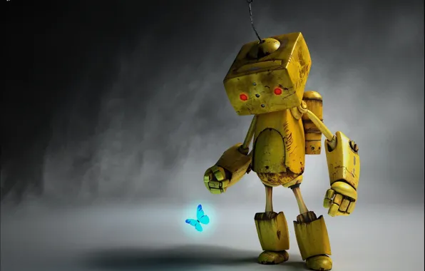 Butterfly, robot, Paul Gogola, Melancholy Robot