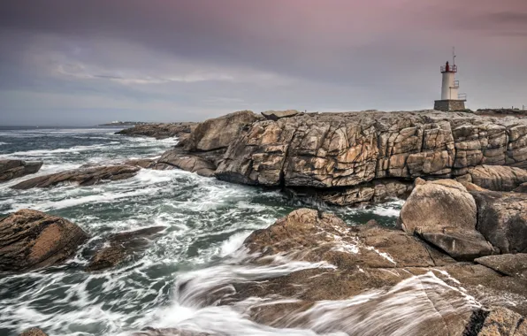 Picture sea, shore, lighthouse
