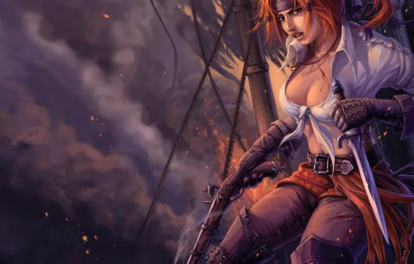 Battle, pirates, red, capture