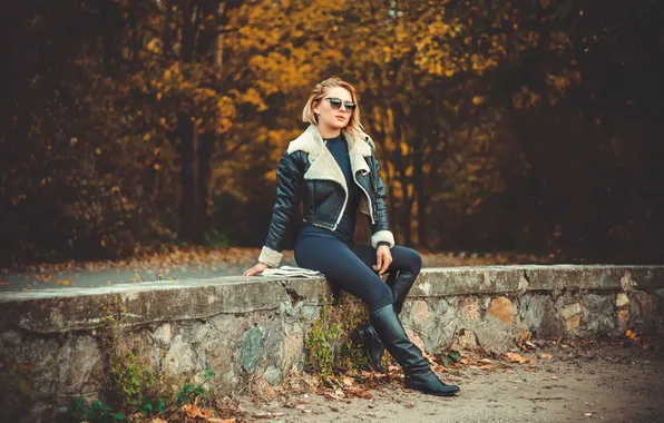 Autumn, figure, glasses, jacket, legs