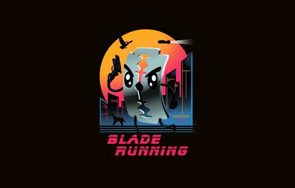 Picture Minimalism, Art, Neon, Blade runner, 80's, Synth, Retrowave, Synthwave