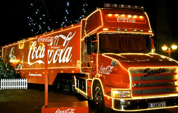 Christmas, advertising, truck, Coca-Cola, Cola, Christmas truck, Coca Cola, Christmas truck