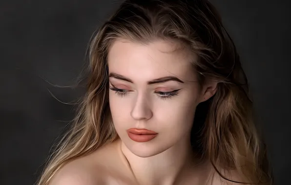 Girl, face, arrows, hair, makeup