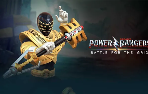 Picture game, armor, weapon, warrior, Power Rangers, staff, Zeo, gold ranger