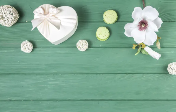 Flower, gift, white, composition, macaron, Dmytro Sheremeta