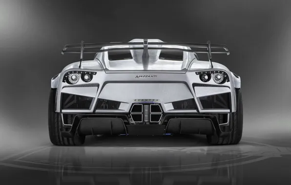 Exterior, light grey background, sports car, 2017, Mazzanti Evantra Millecavalli