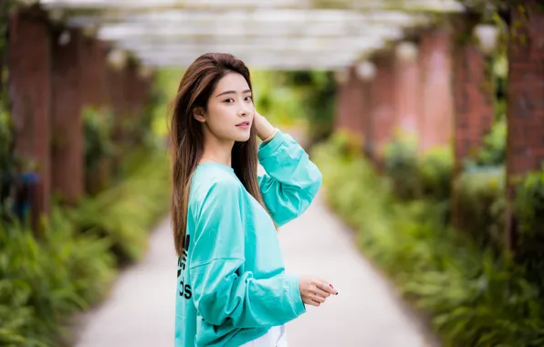 Look, girl, Asian, bokeh