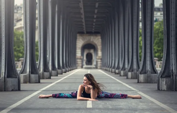 Girl, bridge, twine, stretching, Elise Cruz
