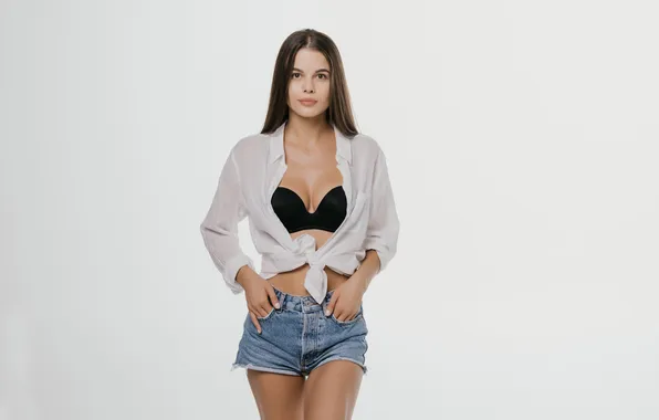 Girl, shorts, beautiful, model, look, shirt