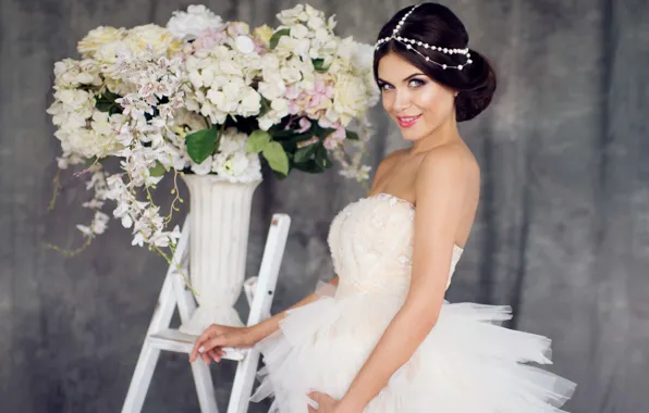 Wallpaper the bride, style, model, bouquet, fashion