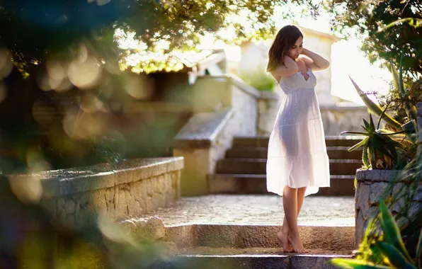 Girl, pose, background