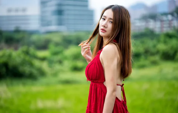 Look, girl, dress, Asian