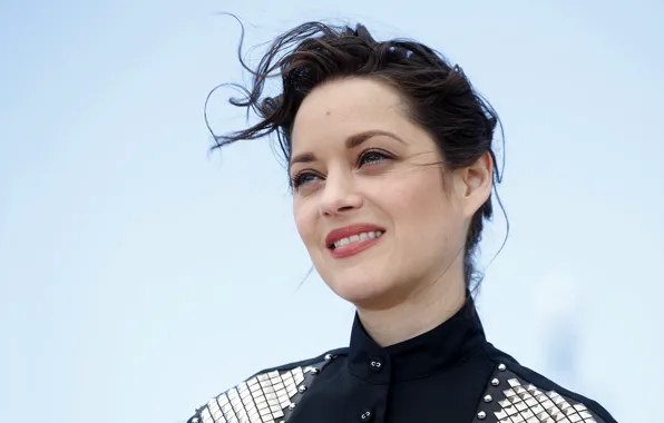 Pose, actress, brunette, blue eyes, blue-eyed, hair, Marion Cotillard, Marion Cotillard