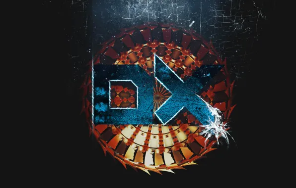 Space, text, cracked, Render
