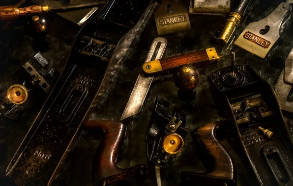 Spare parts, planer, old tools