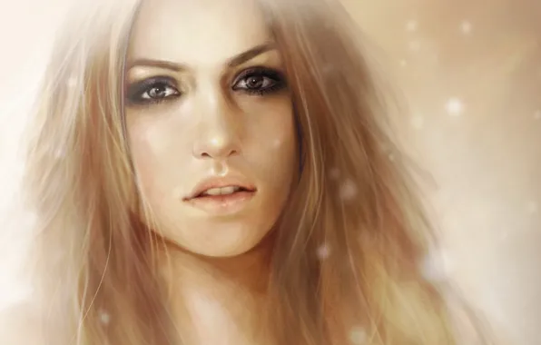 Eyes, look, hair, Girl, lips