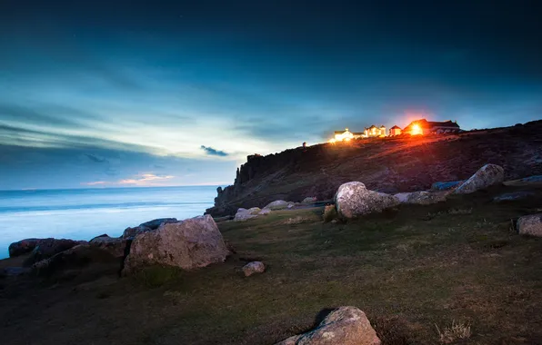 Picture open, the ocean, shore, Morning, the hotel