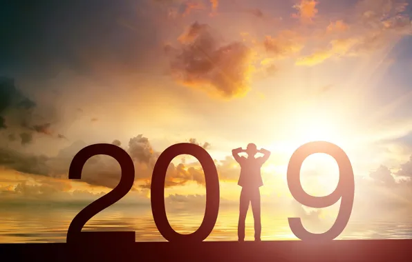 Picture the sun, background, New year, New Year, 2019