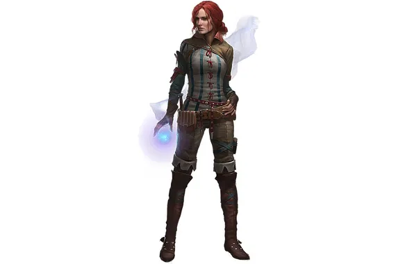 Magic, red, The Witcher, The Witcher, the enchantress, Triss Merigold, Triss Merigold, witchess