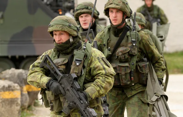 Picture gun, soldier, weapon, rifle, tank, armored, seifuku, G36