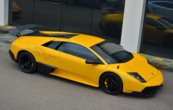 Picture murcielago, street, lamborghini, lp670-4, yellow