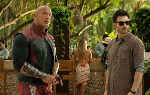 Frame, fantasy, actors, Dwayne Johnson, Dwayne Johnson, Chris Evans, Chris Evans, Red One